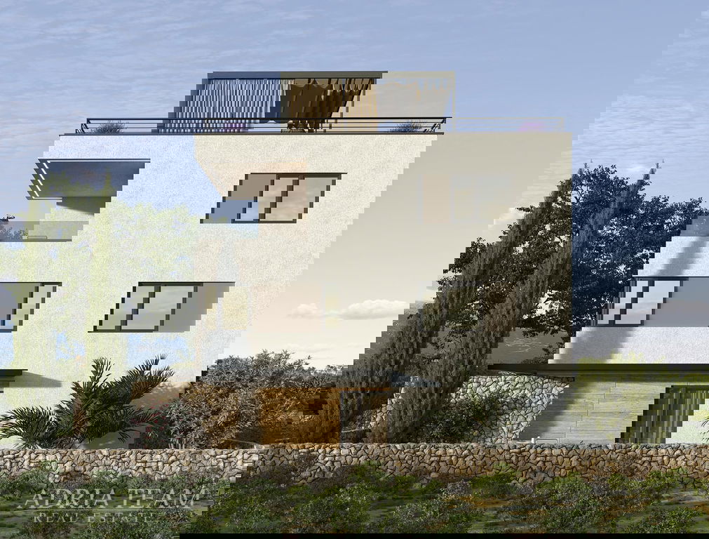 APARTMAN S3 S BAZENOM, VRTOM I KROVNOM TERASOM, NOVOGRADNJA - MANDRE, PAG