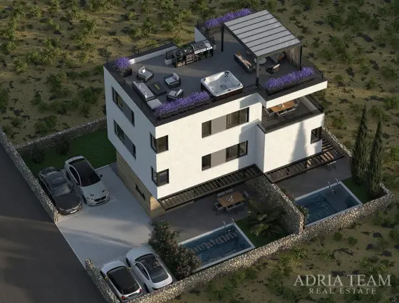 APARTMAN S3 S BAZENOM, VRTOM I KROVNOM TERASOM, NOVOGRADNJA - MANDRE, PAG nekretnina za prodaju
